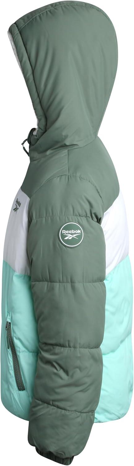 imageReebok Girls Winter Jacket  Reversible Quilted Puffer Coat with Sherpa Fleece Lining  Reversible Jacket for Girls 416