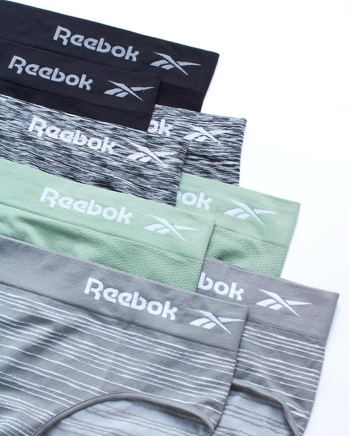 imageReebok Hipster Panties for Women  8 Pack Stretch Performance Seamless Underwear with Relaxed Tagless Waist SXLSharkskinLilyBlack