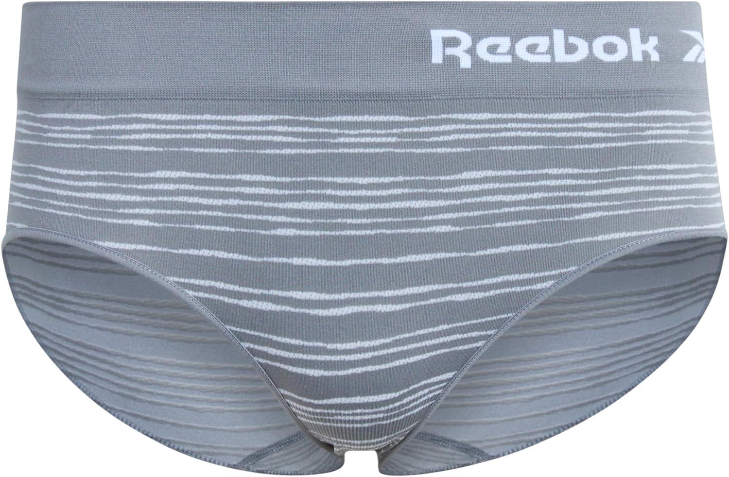 imageReebok Hipster Panties for Women  8 Pack Stretch Performance Seamless Underwear with Relaxed Tagless Waist SXLSharkskinLilyBlack