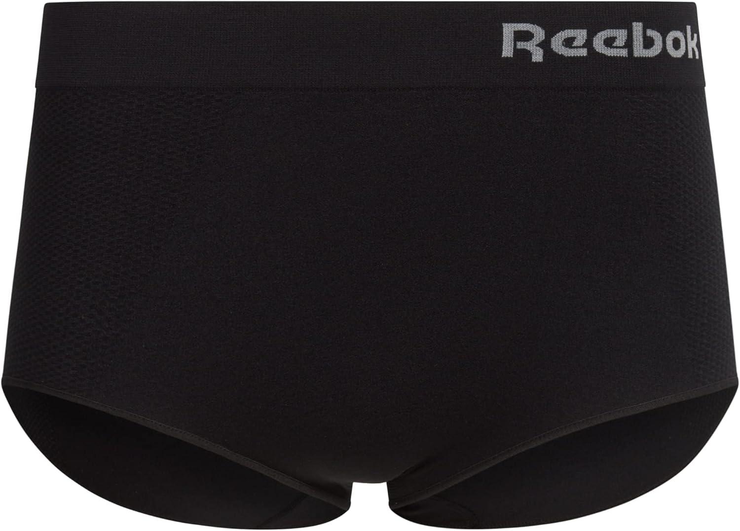 imageReebok Womens Briefs  6 Pack Performance High Waisted Seamless Underwear for Women Sizes SXL Extended Plus Size 1X3XBlackBlackened Pearl