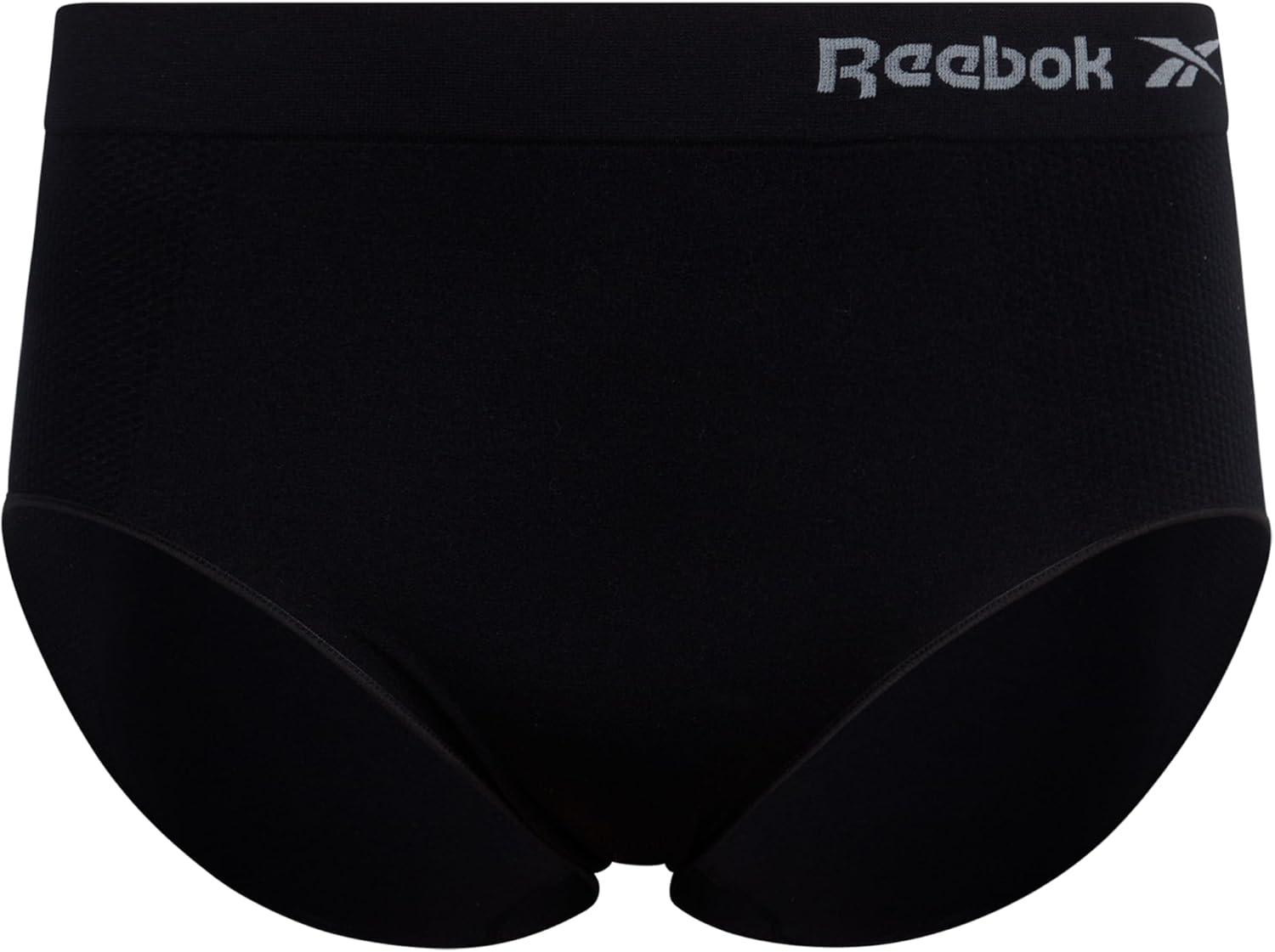 imageReebok Womens Briefs  6 Pack Performance High Waisted Seamless Underwear for Women Sizes SXL Extended Plus Size 1X3XBlackBlackenedBlack