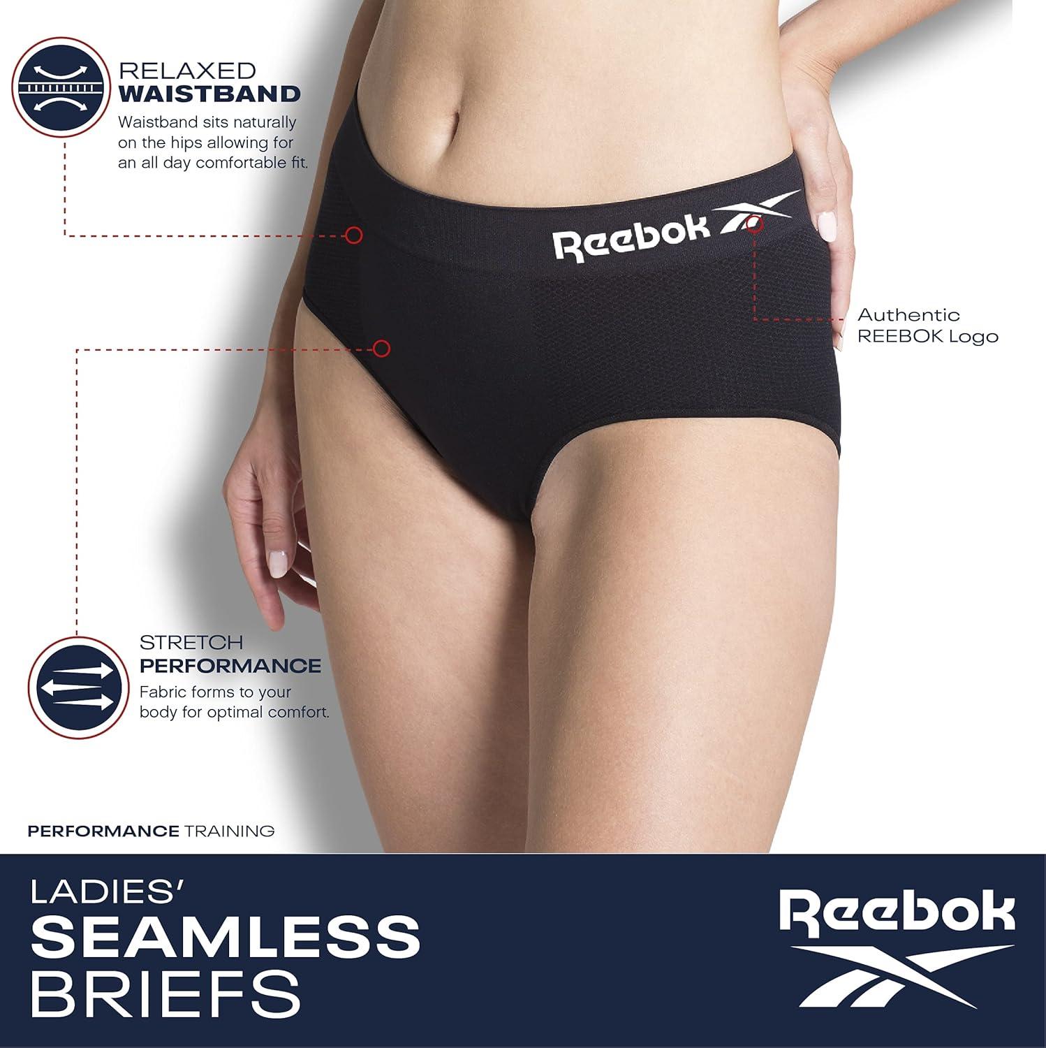 imageReebok Womens Briefs  6 Pack Performance High Waisted Seamless Underwear for Women Sizes SXL Extended Plus Size 1X3XBlackBlackenedBlack