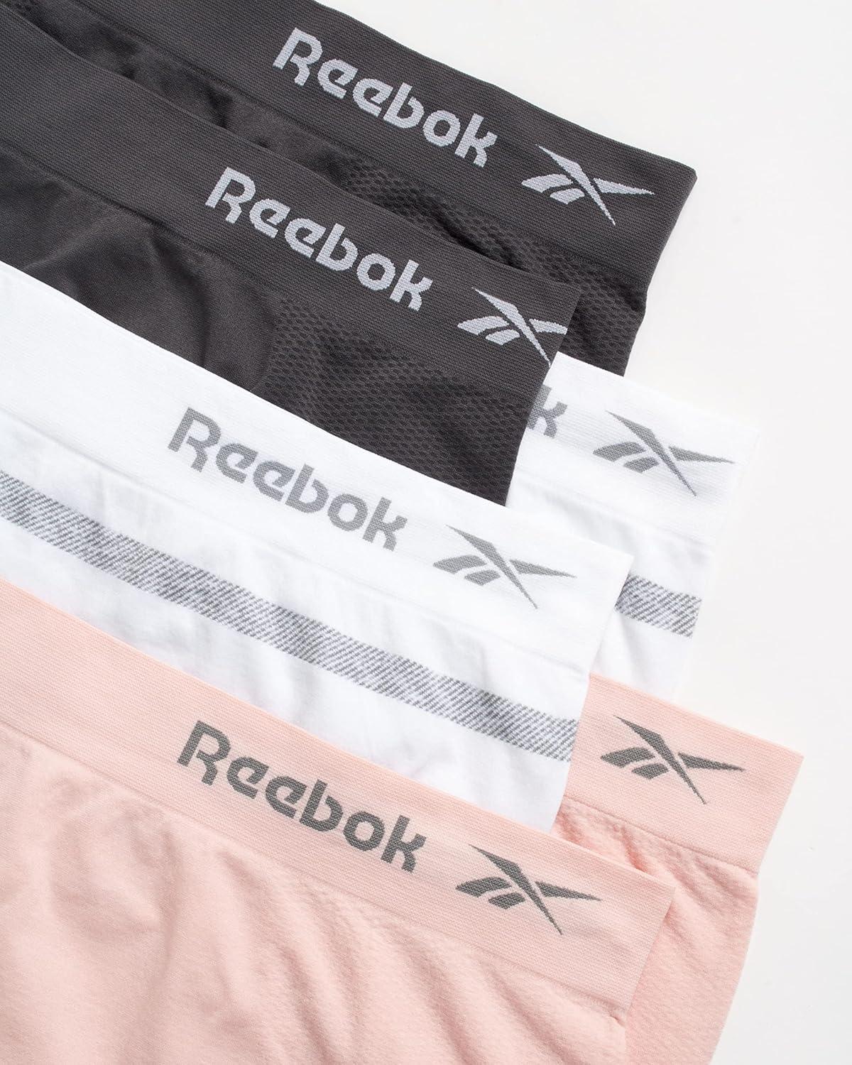 imageReebok Womens Briefs  6 Pack Performance High Waisted Seamless Underwear for Women Sizes SXL Extended Plus Size 1X3XBlackened PearlWhitegrey StripesLotus