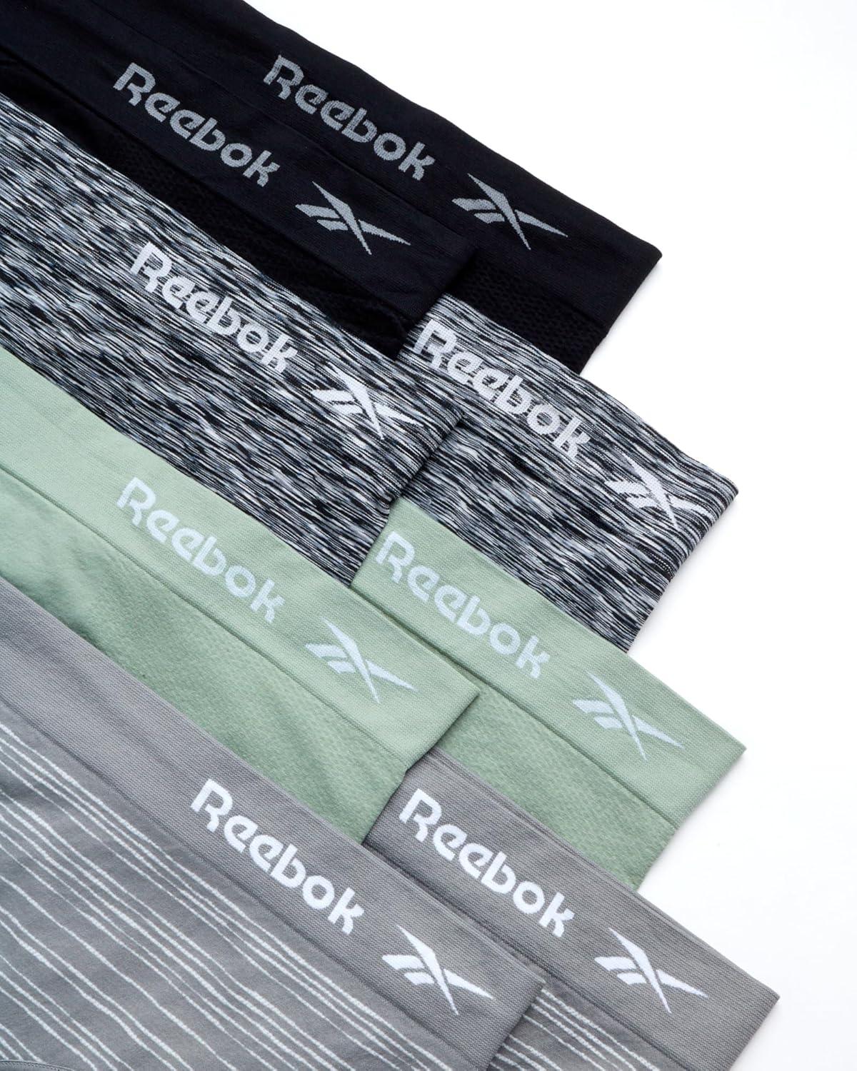 imageReebok Womens Plus Size Hipster Panties  8 Pack Performance Seamless Underwear for Women Made to Fit Your Curves 1X3XBlackBlack SpacedyeSageStriped Grey