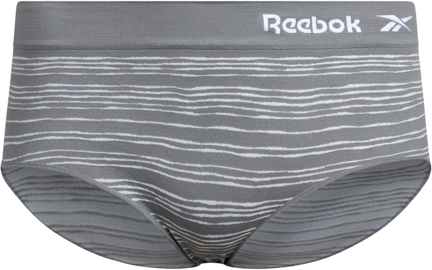 imageReebok Womens Plus Size Hipster Panties  8 Pack Performance Seamless Underwear for Women Made to Fit Your Curves 1X3XBlackBlack SpacedyeSageStriped Grey