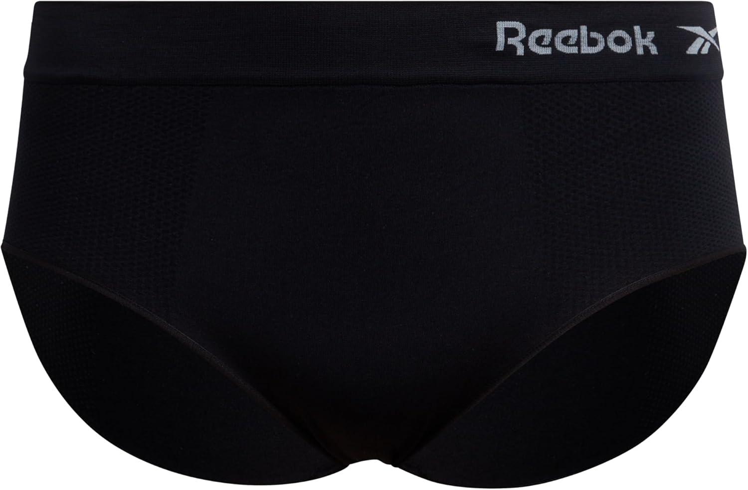 imageReebok Womens Plus Size Hipster Panties  8 Pack Performance Seamless Underwear for Women Made to Fit Your Curves 1X3XBlackBlack SpacedyeSageStriped Grey