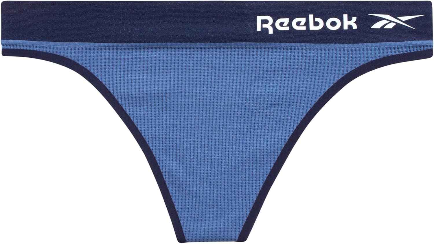 imageReebok Womens Thongs  8 Pack Performance Stretch GString Thongs for Women  Breathable No Show Sexy Lingerie UnderwearCoronet BlueLotusSharkskinEvening Blue