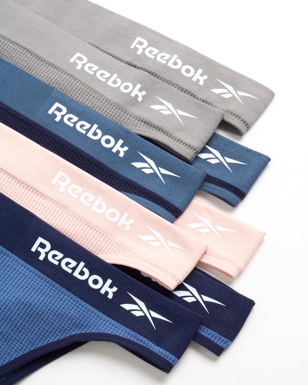 imageReebok Womens Thongs  8 Pack Performance Stretch GString Thongs for Women  Breathable No Show Sexy Lingerie UnderwearCoronet BlueLotusSharkskinEvening Blue