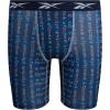 imageReebok Boys Boxer Briefs  6 Pack Performance 6 Inseam Long Leg Boxer Briefs Boys Underwear with Support Pouch 618Maritime BlueStone GreyAtomic Blue Print