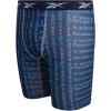 imageReebok Boys Boxer Briefs  6 Pack Performance 6 Inseam Long Leg Boxer Briefs Boys Underwear with Support Pouch 618Maritime BlueStone GreyAtomic Blue Print