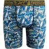 imageReebok Boys Boxer Briefs  6 Pack Performance Long Leg Boxer Briefs Boys Underwear with Support Pouch 6 Inseam 618Blue PrintMaritime BlueAzure Blue