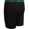 imageReebok Boys Boxer Briefs  6 Pack Performance Long Leg Boxer Briefs Boys Underwear with Support Pouch 6 Inseam 618Solid Black With Contrast