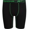 imageReebok Boys Boxer Briefs  6 Pack Performance Long Leg Boxer Briefs Boys Underwear with Support Pouch 6 Inseam 618Solid Black With Contrast