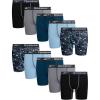 imageReebok Boys Boxer Briefs  10 Pack Performance Soft Stretch Breathable 5 Inseam Boxer Briefs Boys Underwear 618Black PrintSky BlueBlackLegion BlueStone Grey