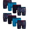 imageReebok Boys Boxer Briefs  8 Pack Soft Comfort Performance Stretch Breathable 5 Inseam Boxer Briefs Boys Underwear 618PrintMaritime BlueAtomic BlueMaritime Blue Print