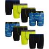 imageReebok Boys Boxer Briefs  8 Pack Soft Comfort Performance Stretch Breathable 5 Inseam Boxer Briefs Boys Underwear 618Surf the Web PrintBlackEvening PrimroseBlack