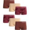 imageReebok Boyshort Underwear for Women  6 Pack Seamless Boy Shorts Panties for Women Sizes SXL Extended Plus Size 1X3XJacquardCreamNutmeg