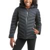imageReebok Girls Winter Jacket  Weather Resistant Hooded Quilted Puffer Parka Girls Jacket  Lightweight Warm Winter CoatBlack
