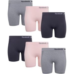 imageReebok Boyshort Underwear for Women  6 Pack Seamless Boy Shorts Panties for Women Sizes SXL Extended Plus Size 1X3XLight GreyBlackened PearlLotus