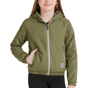 imageReebok Girls Windbreaker Jacket  Lightweight Wind and Water Resistant Insulated Girls Jacket with Storm Cuff Sleeves ampamp HoodSage