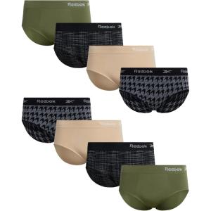 imageReebok Womens Plus Size Hipster Panties  8 Pack Performance Seamless Underwear for Women Made to Fit Your Curves 1X3XBlackCreamGreenGrey