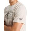 imageReebok Mens Locker Graphic Crewneck TShirt Standard Fit Lightweight CottonPoly FabricPumice Stone