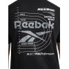 imageReebok Mens Schematic Short Sleeve Crewneck TShirt Standard Fit Lightweight CottonPoly Jersey FabricBlack