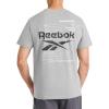 imageReebok Mens Schematic Short Sleeve Crewneck TShirt Standard Fit Lightweight CottonPoly Jersey FabricMedium Grey Heather