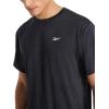 imageReebok Mens Strike Short Sleeve Crewneck TShirt Standard Fit Lightweight Stretch Poly Jersey FabricBlack Heather