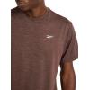 imageReebok Mens Strike Short Sleeve Crewneck TShirt Standard Fit Lightweight Stretch Poly Jersey FabricBracken Heather