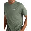 imageReebok Mens Strike Short Sleeve Crewneck TShirt Standard Fit Lightweight Stretch Poly Jersey FabricDuck Green Heather