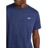imageReebok Mens Strike Short Sleeve Crewneck TShirt Standard Fit Lightweight Stretch Poly Jersey FabricVector Navy Heather