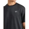 imageReebok Mens Trophy Short Sleeve Crewneck TShirt Standard Fit Breathable Stretch Poly Jersey Knit FabricBlack Heather