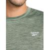 imageReebok Mens Trophy Short Sleeve Crewneck TShirt Standard Fit Breathable Stretch Poly Jersey Knit FabricDuck Green Heather