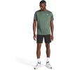 imageReebok Mens Trophy Short Sleeve Crewneck TShirt Standard Fit Breathable Stretch Poly Jersey Knit FabricGrit Green Heather