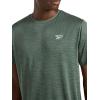 imageReebok Mens Trophy Short Sleeve Crewneck TShirt Standard Fit Breathable Stretch Poly Jersey Knit FabricGrit Green Heather