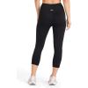 imageReebok Womens Id Train Capri Slim Fit 20 Inseam Lightweight Stretch Poly Motion Interlock Fabric MoistureWickingBlack