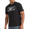 imageReebok Mens Locker Graphic Crewneck TShirt Standard Fit Lightweight CottonPoly FabricBlackStark White