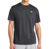 imageReebok Mens Trophy Short Sleeve Crewneck TShirt Standard Fit Breathable Stretch Poly Jersey Knit FabricBlack Heather