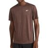 imageReebok Mens Trophy Short Sleeve Crewneck TShirt Standard Fit Breathable Stretch Poly Jersey Knit FabricBracken Heather