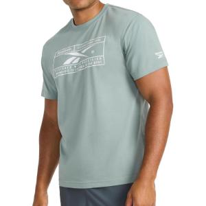 imageReebok Mens Locker Graphic Crewneck TShirt Standard Fit Lightweight CottonPoly FabricVintage Moss