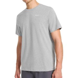 imageReebok Mens Schematic Short Sleeve Crewneck TShirt Standard Fit Lightweight CottonPoly Jersey FabricMedium Grey Heather