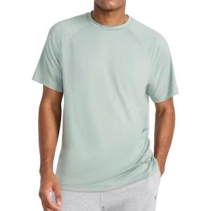 imageReebok Mens Sonic Bolt Raglan Crewneck TShirt Standard Fit Lightweight Cool Touch Jersey FabricIceberg Green