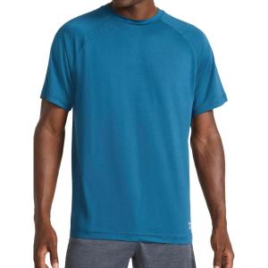 imageReebok Mens Sonic Bolt Raglan Crewneck TShirt Standard Fit Lightweight Cool Touch Jersey FabricMajolica Blue