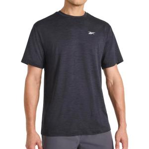 imageReebok Mens Strike Short Sleeve Crewneck TShirt Standard Fit Lightweight Stretch Poly Jersey FabricBlack Heather