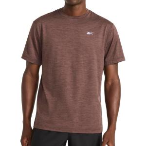 imageReebok Mens Strike Short Sleeve Crewneck TShirt Standard Fit Lightweight Stretch Poly Jersey FabricBracken Heather