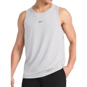 imageReebok Mens Triathlon Scoop Neck Tank Top Standard Fit Lightweight CottonPoly Jersey FabricChrome