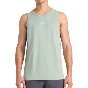 imageReebok Mens Triathlon Scoop Neck Tank Top Standard Fit Lightweight CottonPoly Jersey FabricIceberg Green