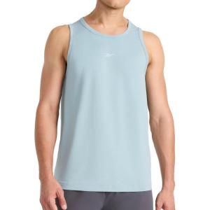 imageReebok Mens Triathlon Scoop Neck Tank Top Standard Fit Lightweight CottonPoly Jersey FabricSlate