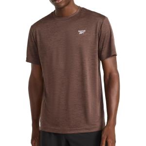 imageReebok Mens Trophy Short Sleeve Crewneck TShirt Standard Fit Breathable Stretch Poly Jersey Knit FabricBracken Heather